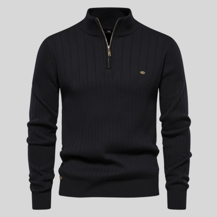 Drune | Halb-Zip Ripp Herrenpullover