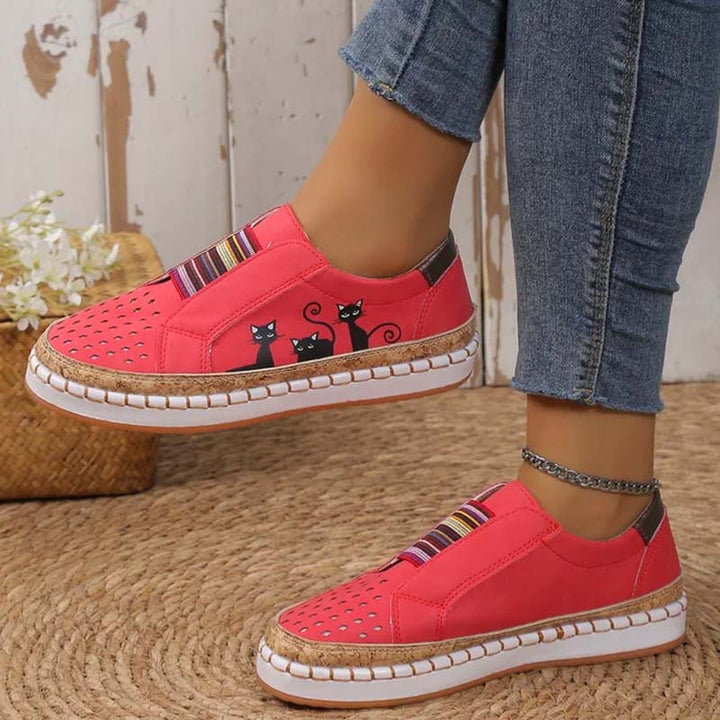 Drune | Lässige Katzenmuster Schuhe
