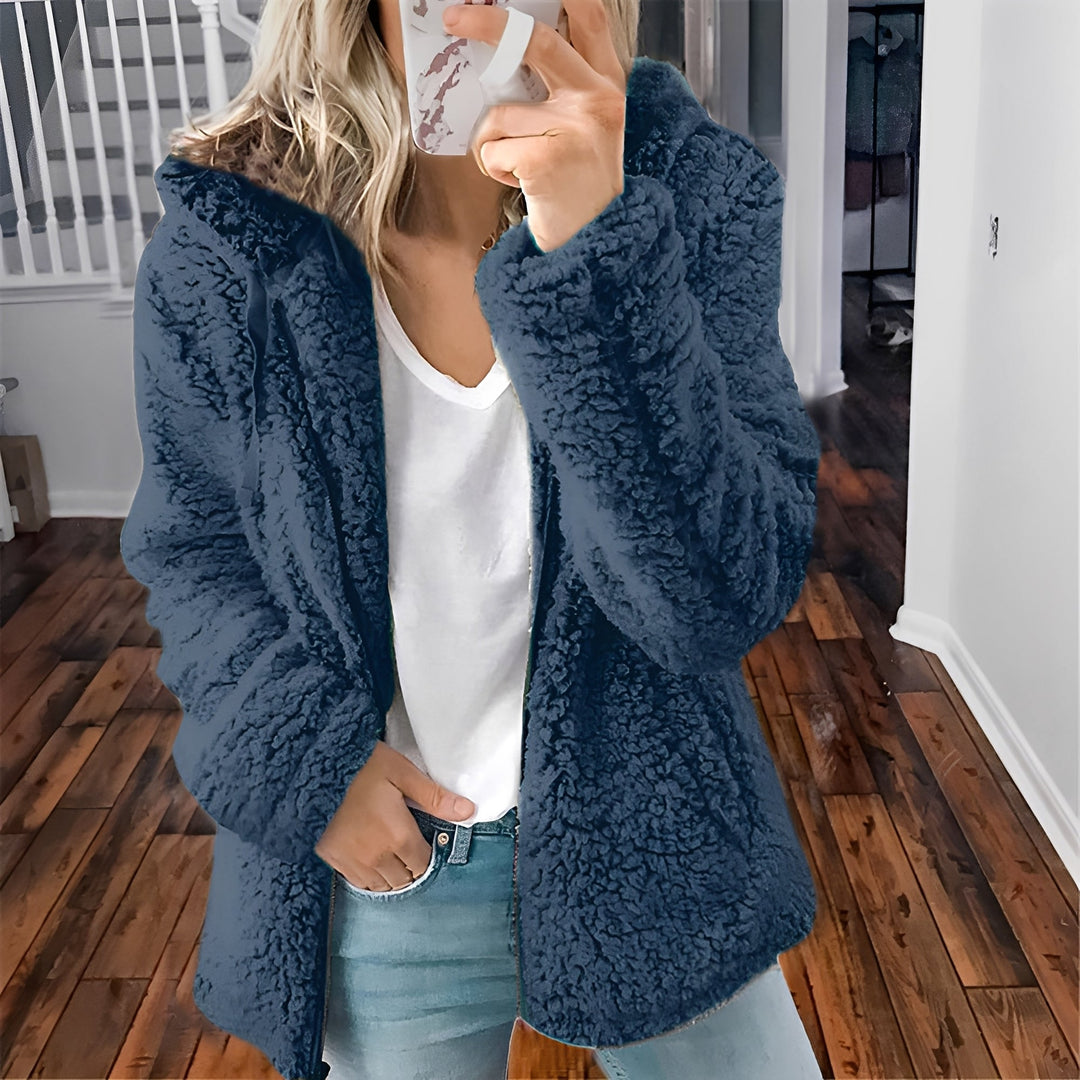 Drune | Lässige Teddy-Fleece-Hoodie-Jacke für Frauen