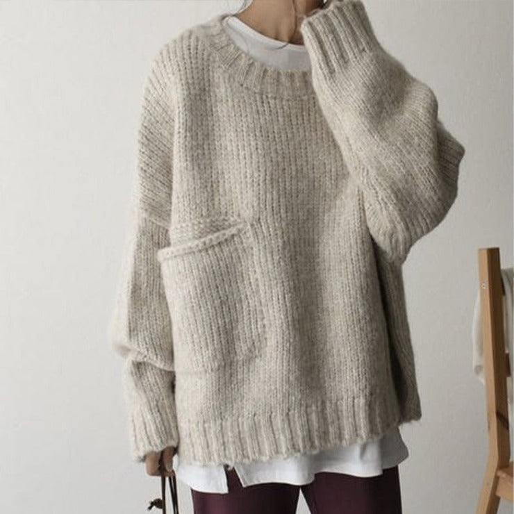 Drune | Übergroßer Strickpullover mit Tasche