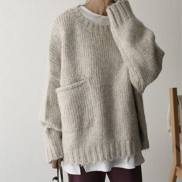 Drune | Übergroßer Strickpullover mit Tasche