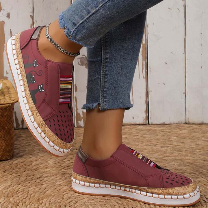 Drune | Lässige Katzenmuster Schuhe