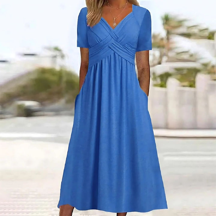 Drune | Elegantes Midikleid Mit V-ausschnitt