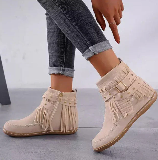 Drune | Wildleder Fransen Stiefel
