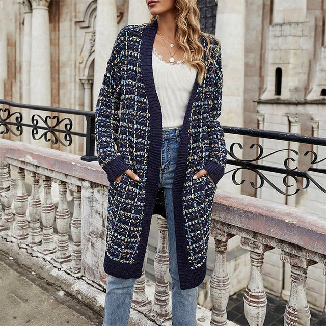 Drune | Farbiger Langer Cardigan Polyester Warm, Bequem