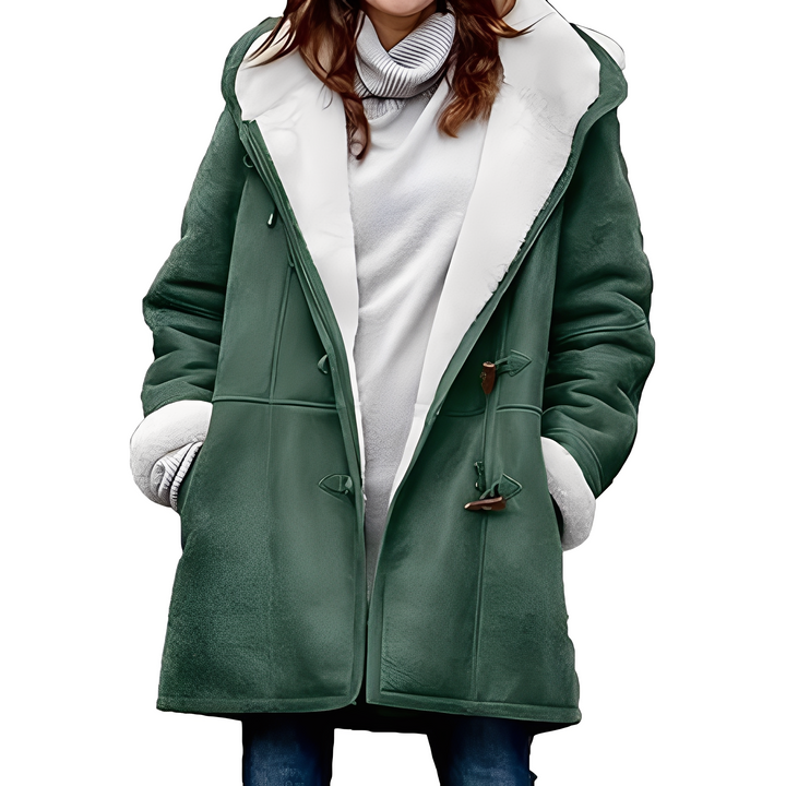 Drune | Lässiger Duffle-Mantel mit Kapuze für Frauen