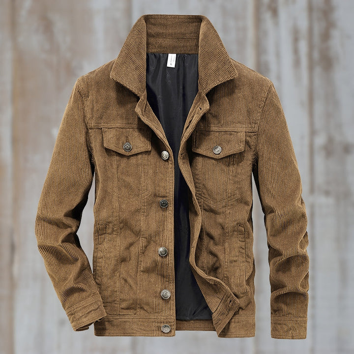 Drune | Cordjacke mit Knopfverschluss Baumwollmischung Zeitloses Design
