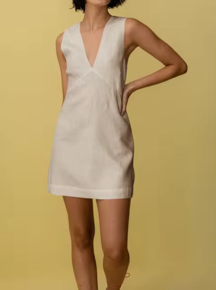 Drune | Mini Kleid Ohne Ärmel aus Leinen