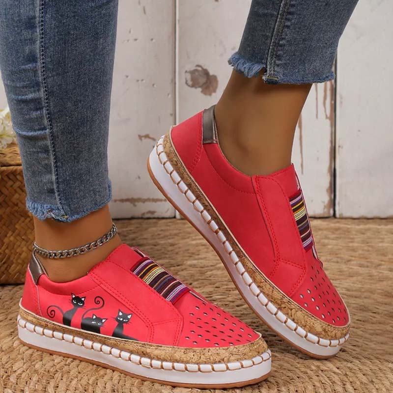 Drune | Lässige Katzenmuster Schuhe