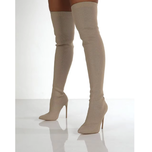 Drune | Overknee Stretch Stiletto Stiefel Elegante Damen Stiefel