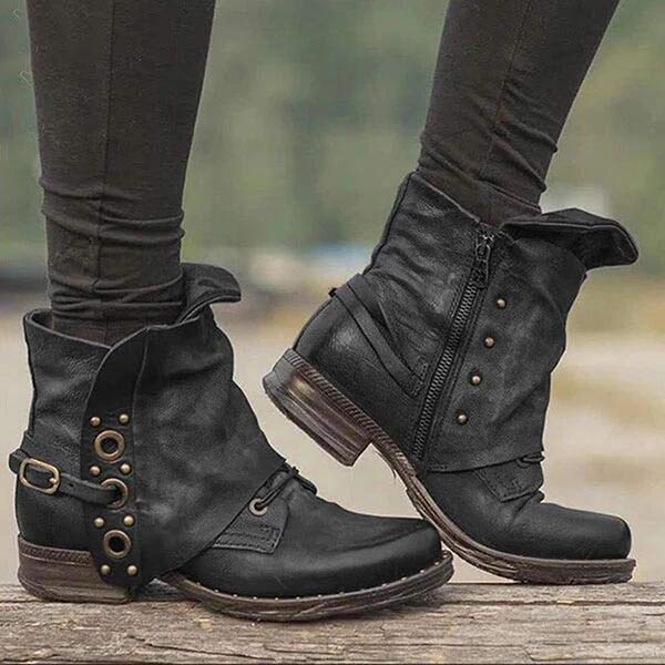 Drune | Bequeme Rutschfest Seitenreißverschluss Stiefelette