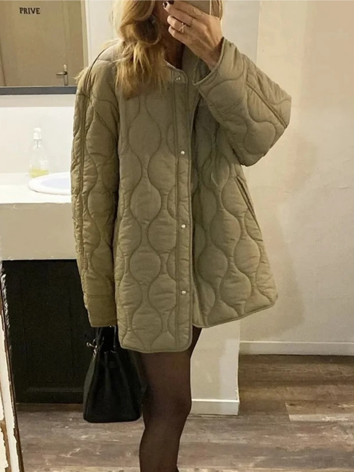 Drune | Gepolsterte Jacke Damen, Leichtes Übergröße Modell Mit Taschen, Knopfverschluss
