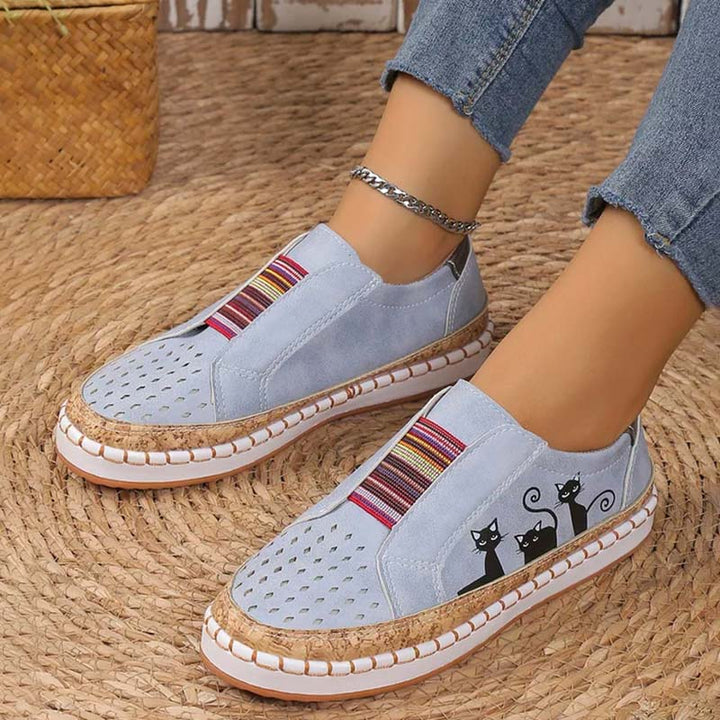Drune | Lässige Katzenmuster Schuhe