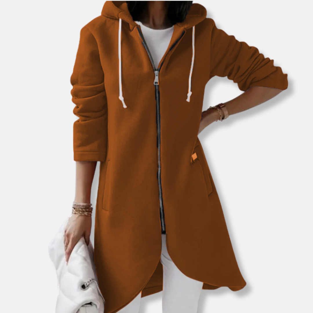 Drune | Sweatshirtjacke - Lässiger Schnitt - Kapuze mit Reißverschluss - Baumwollmischung - Mittellange