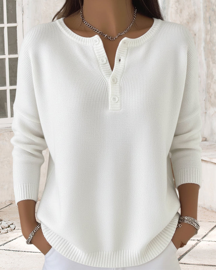 Drune | Einfarbiger Strickcardigan mit Knöpfen