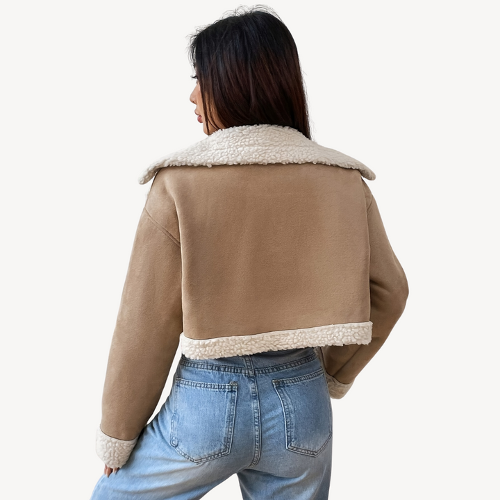 Drune | Damen Kunstfell Wildlederjacke
