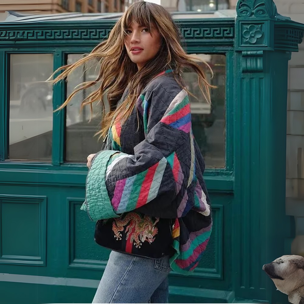 Drune | Elegante und bequeme Regenbogen-Kimono-Jacke für Frauen