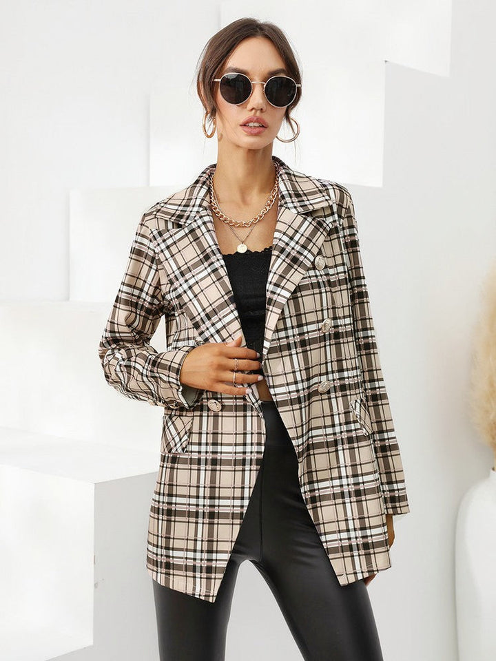 Drune | Beiger Karierter Blazer