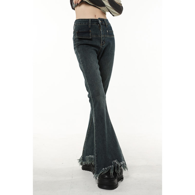 Drune | Schwarze Vintage-Jeans für Damen