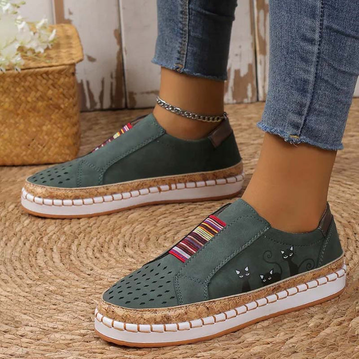 Drune | Lässige Katzenmuster Schuhe