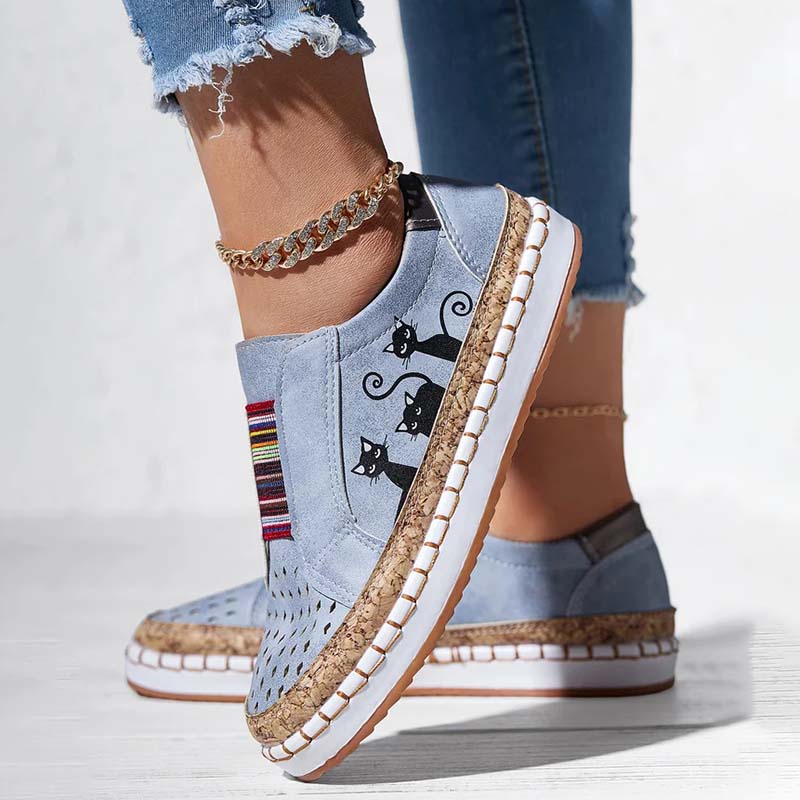 Drune | Lässige Katzenmuster Schuhe
