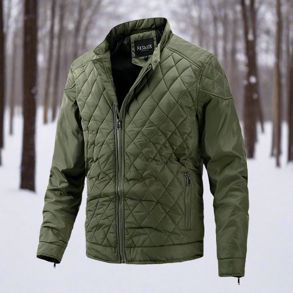 Drune | Gep Padded Jacke Diamant Gesteppt Stehkragen Reißverschluss Slim Fit