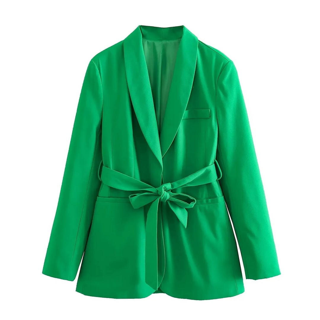 Drune | Mehrfarben Hausbekleidungsstil Blazer und Hose Set