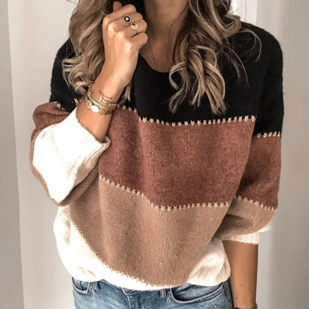 Drune | Farbblock-Pullover, bequemer Pullover