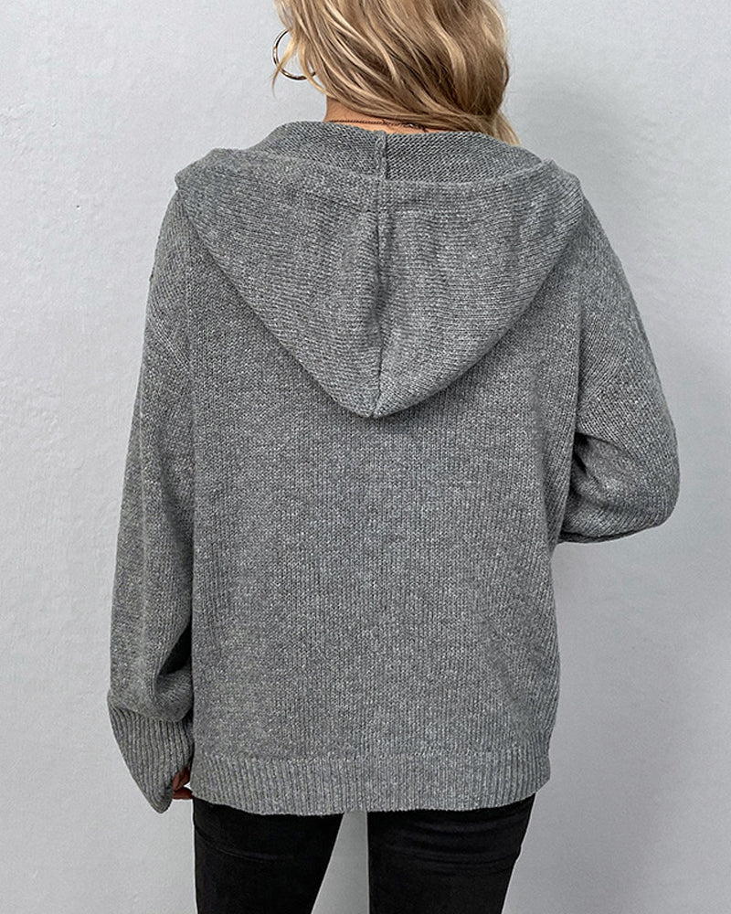 Drune | Schlichter Cardigan mit Kapuze und Schnüren