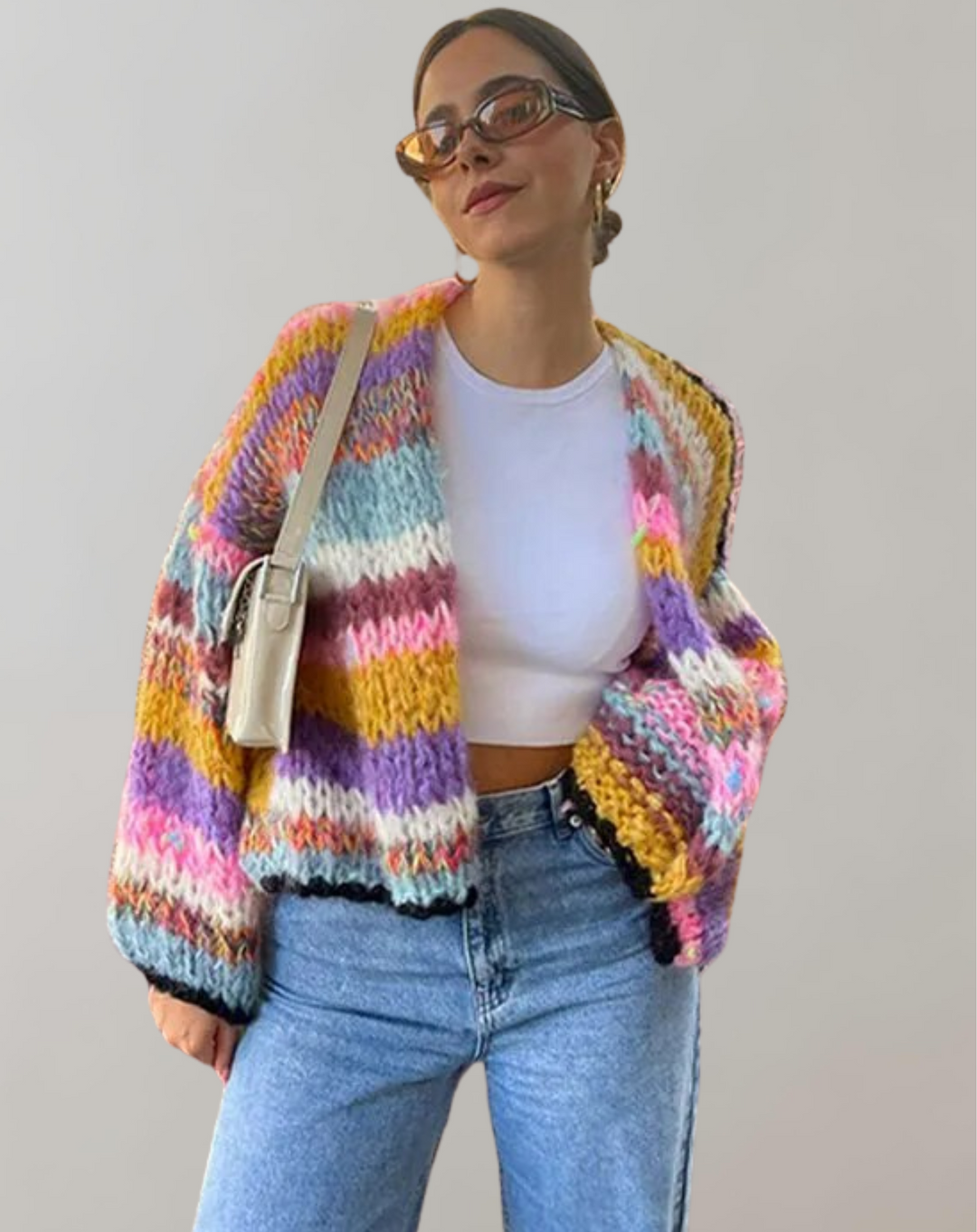 Drune | Übergroße Und Bunte Strickjacke