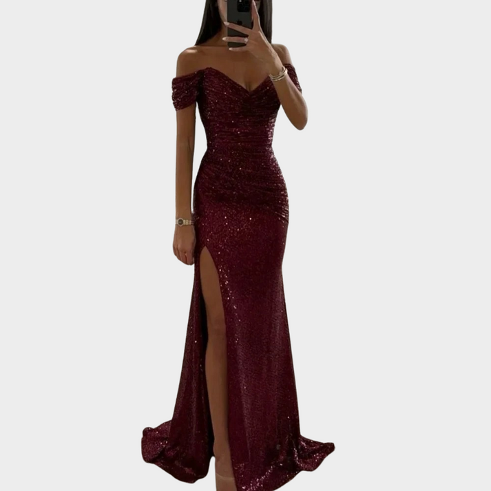 Drune | Damen Lange Elegante Abendkleid Mit Schlitz Für Frauen