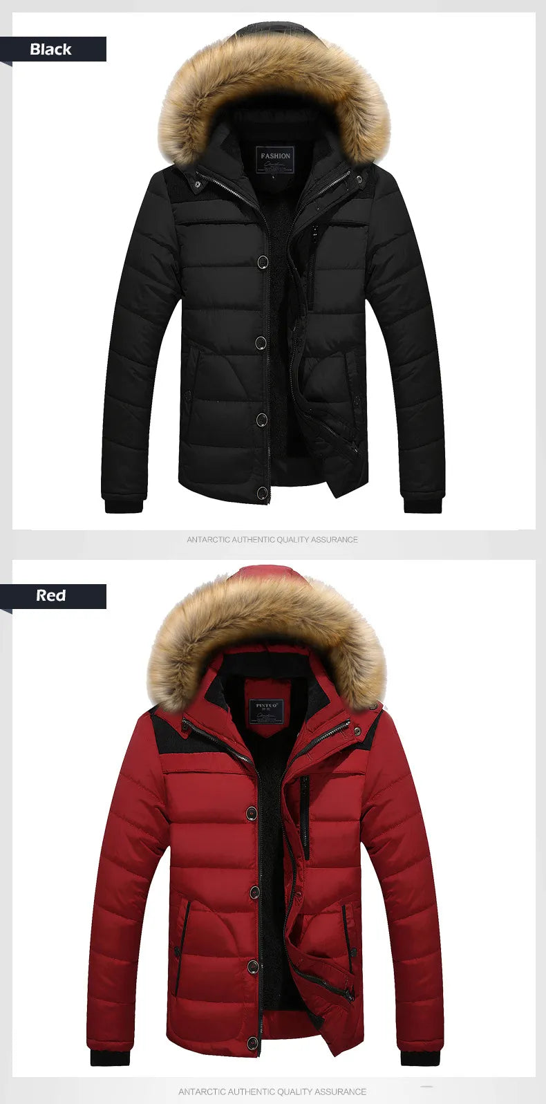 Drune | Herren Daunenjacke mit Pelzkragen