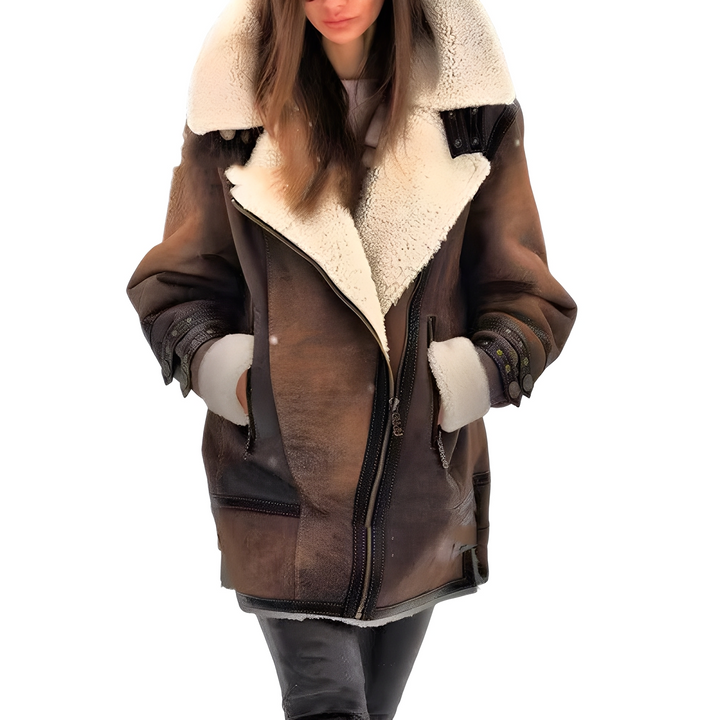 Drune | Elegante Damen-Lederjacke mit gemütlichem Futter
