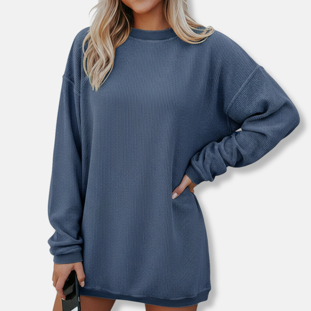 Drune | Sweatshirt - Lockere Passform - Baumwollmischung - Lange Ärmel mit Tropfenschulter - Rippenstruktur