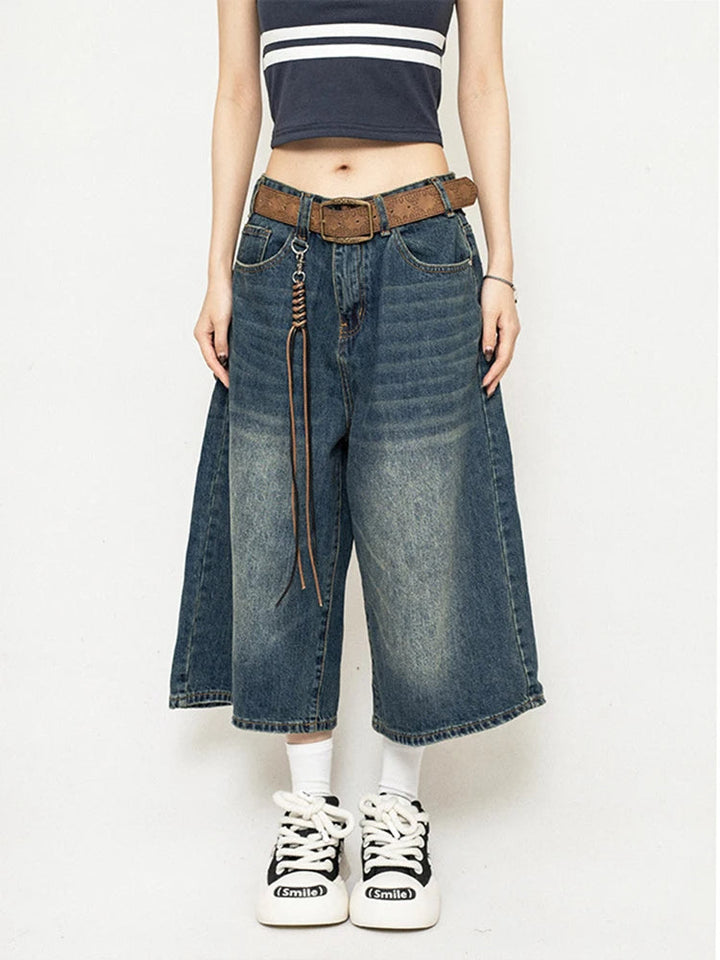 Drune | Weite Denim Culotte