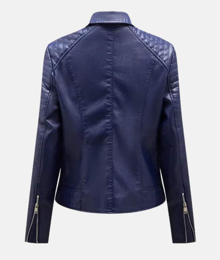 Drune | Damen Lederjacke ohne Kapuze - Stilvolle Bikerjacke