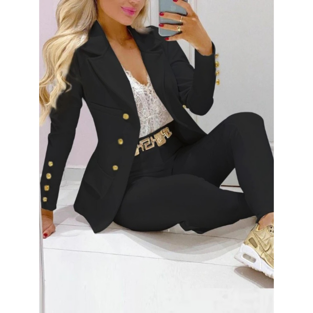 Drune – Set aus Blazer und Hose mit großem Kragen