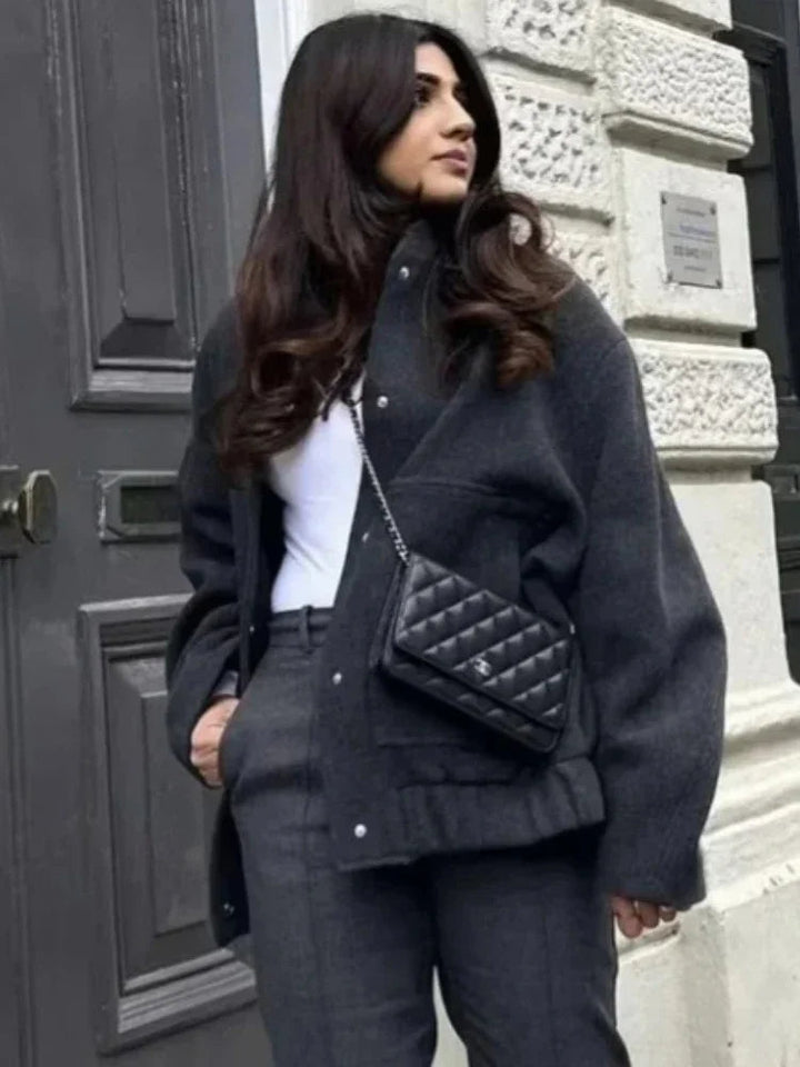 Drune | Flauschige Übergroß Jacke mit Taschen
