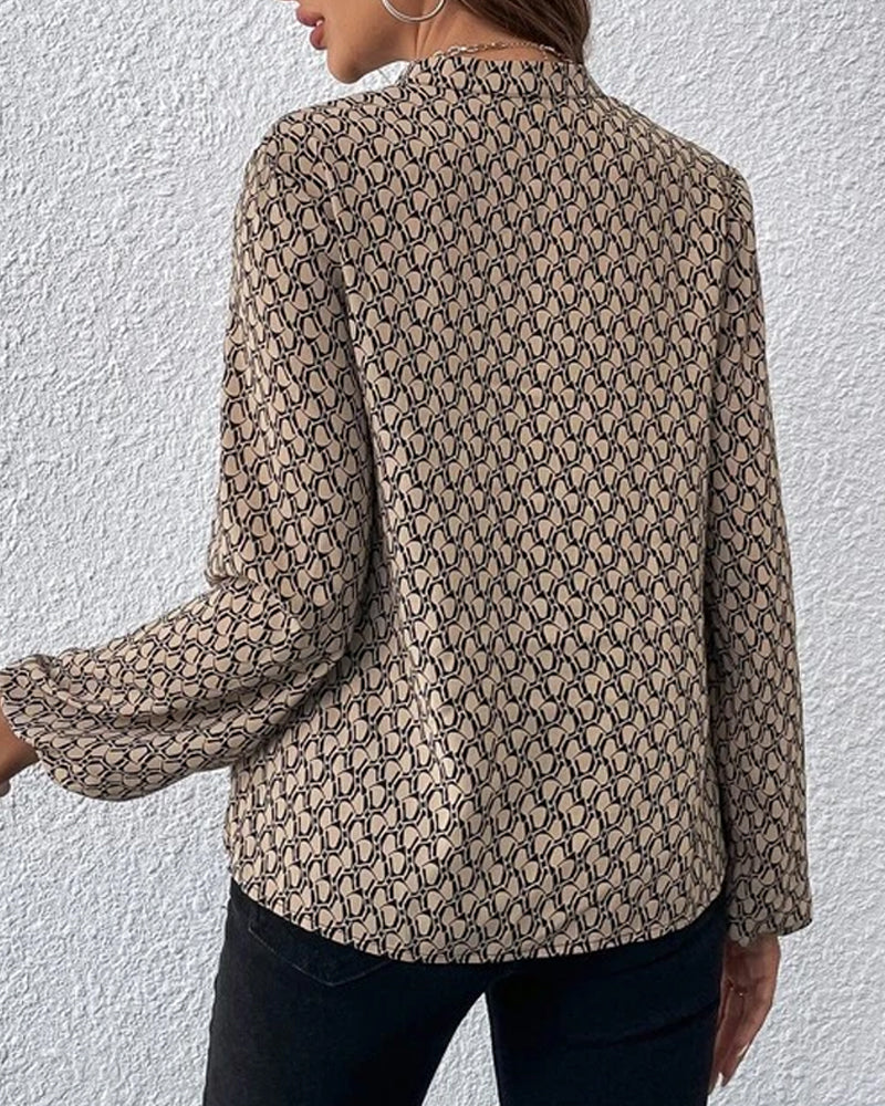 Drune | Bluse mit V-Ausschnitt und Muster