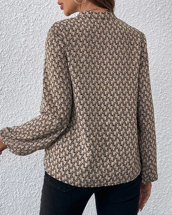 Drune | Bluse mit V-Ausschnitt und Muster