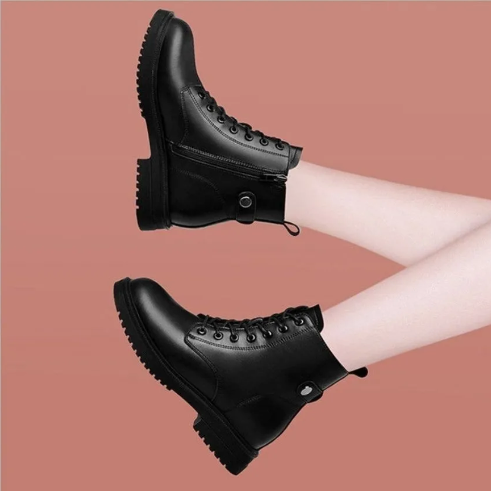 Drune | Damen Stiefel mit Schnürung und Seitenreißverschluss Nachhaltig und Rutschfest