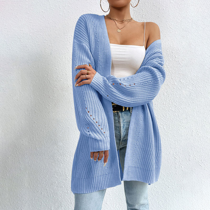 Drune | Einfarbige Elegante Strickjacke Mit Taschen