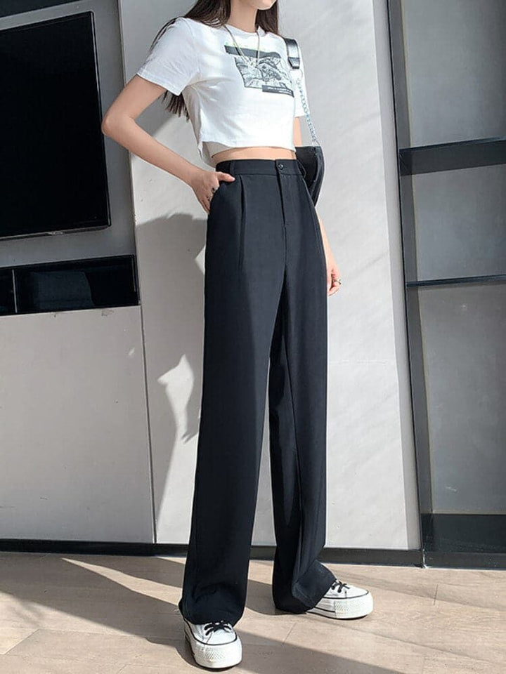 Drune | Moderne Hose Mit Hoher Taille