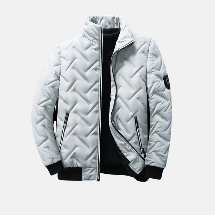 Drune | Steppjacke - Standardpassform - Isoliertes Zickzack-Design - Hoher Kragen - Reißverschlusstaschen