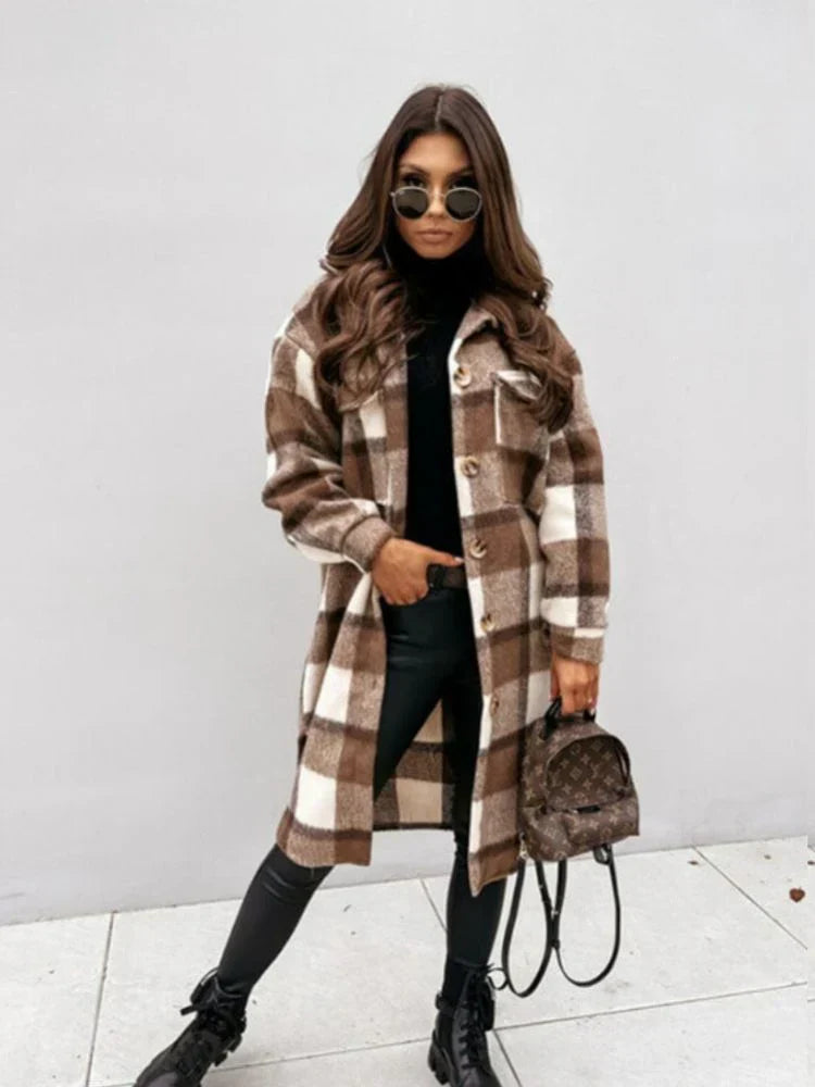 Drune | Lange Karierte Jacke