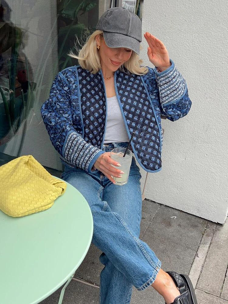 Drune | Vintage-Patchwork-Blumenjacke für Frauen