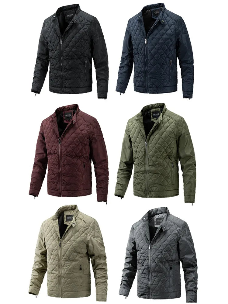 Drune | Gep Padded Jacke Diamant Gesteppt Stehkragen Reißverschluss Slim Fit