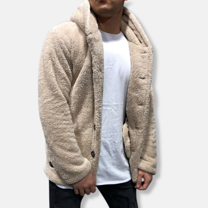 Drune | Kapuze Fleece Lockere Passform Knopfverschluss Lässiger Stil