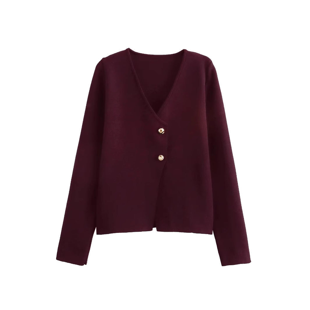 Drune | Einfacher, figurschmeichelnder Strickcardigan für Frauen