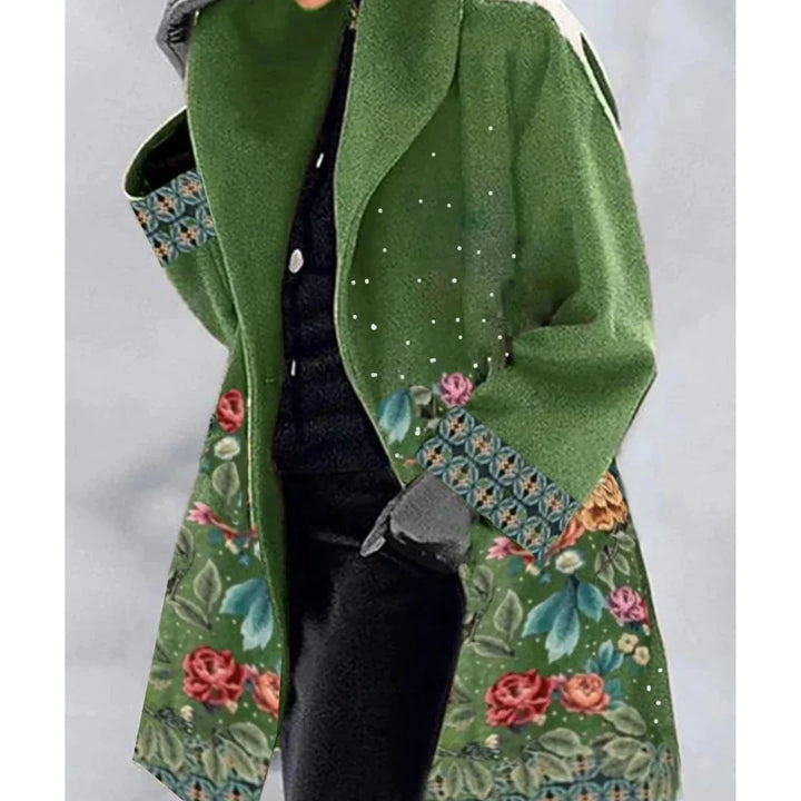 Drune | Warm Bedruckter Wintermantel Für Damen Lang